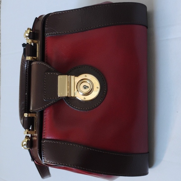 Red Ox Blood Color Leather Handbag - Picture 9 of 13